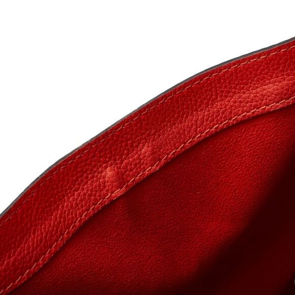 Pre Loved celine Luggage Nano handbag Red leather satchel Women Orange Handbags - Picture 6 of 8